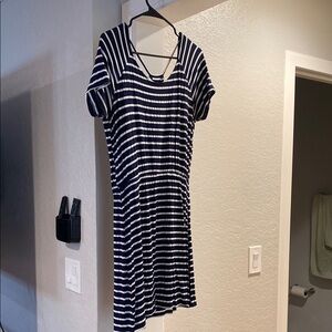 Market & Spruce Navy and White Striped Dress